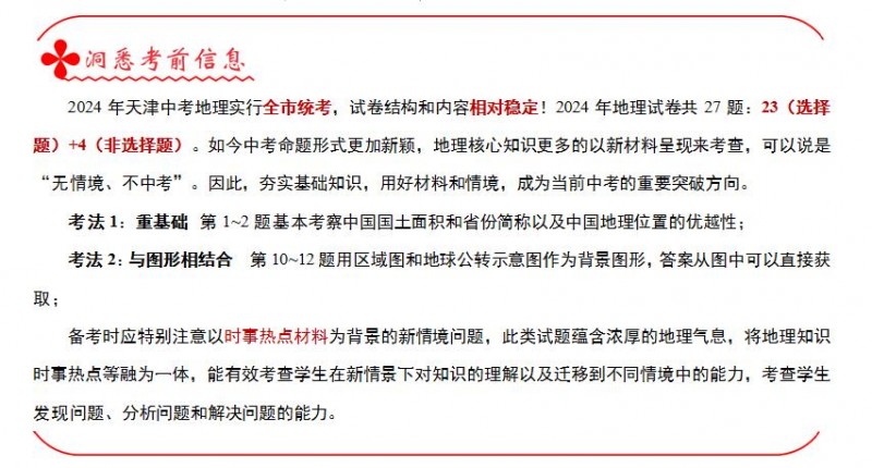 2024年中考地理考前信息必刷卷（天津专用）2份-123